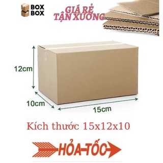 bộ 10 thùng hộp giấy carton đóng hàng size 15x12x10 cm giá rẻ tận xưởng giao hỏa tốc nhận hàng ngay