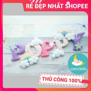 [ĐẸP NHẤT SHOPEE - FREESHIP] Bảng tên treo phòng ngủ handmade, bảng tên tròn trang trí thôi nôi cực đẹp mẫu CẦU VỒNG