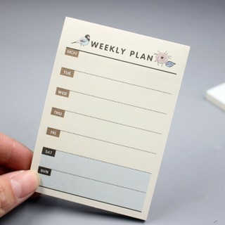 Giấy note giấy ghi chú lên kế hoạch tiến độ tuần tháng thông minh loại lớn kích thước 10,2x7,2cm