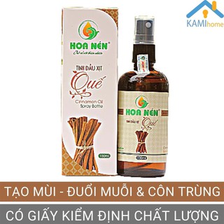 Tinh dầu Quế (Chọn loại 10ml và 100ml) đuổi Muỗi Côn trùng thơm phòng khử mùi nhãn Hoa Nén thiên nhiên hàng Việt Nam
