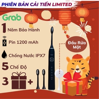 [Bản Cải Tiến+3] BRUSHIE Bàn Chải Điện x Máy Rửa Mặt 5in1, sóng âm SONIC phù hợp mọi loại răng/da nhạy cảm-Chính Hãng