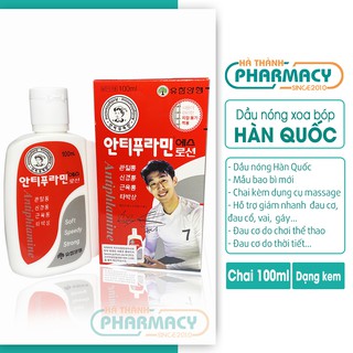 Dầu nóng xoa bóp hàn quốc chính hãng xoa bóp massage màu đỏ antiphlamine 100ml