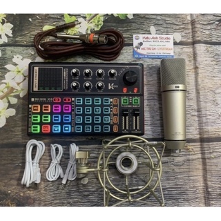 [Mã ELHACE giảm 4% đơn 300K] Combo hát live sound card K300 và mic U87MA loại 1 đầy đủ phụ kiện