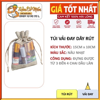 [Quà Tặng] Túi vải đay dây rút đựng dầu bi lăn, dầu gió, dầu cù là size Trung cực kỳ tiện lợi