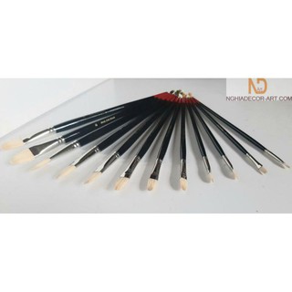 BỘ 12 CỌ VẼ SƠN DẦU, MÀU NƯỚC, ACRYLIC CHUYÊN NGHIỆP