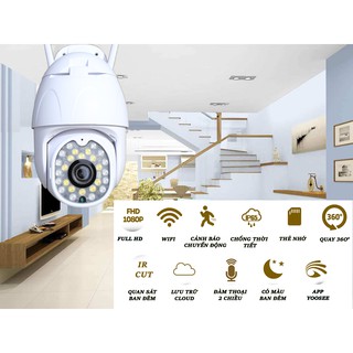 Camera ip Wifi Yoosee Ngoài Trời Ptz 26 Led Chuẩn 1080P