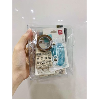 Combo "Picked by JC Team" theme Vintage - gồm bút Highlight Vience, Sticker, Giấy Nền, Washi Tape, Tape Glue, Brush Pen