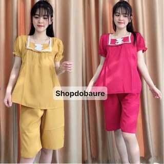 Bộ bầu và sau sinh chất đũi mùa hè CỰC KÌ MỀM MÁT, có khóa cho con bú sau sinh - 𝐁𝐋𝟒𝟖