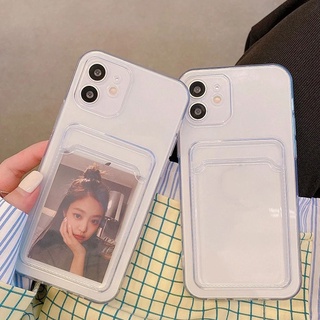 Ốp Điện Thoại Mềm Trong Suốt Có Ngăn Đựng Thẻ Cho Oppo F9 A15 A16 A52 A72 A92 A52 A54 A74 A5 A9 A31 Reno 6 5 3 Pro