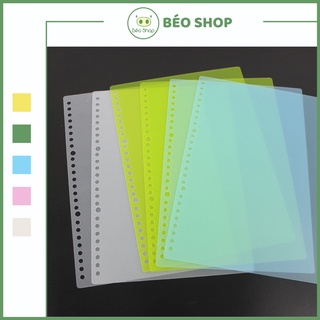 Bìa nhựa nhiều màu Béo shop làm planer sổ còng đã đục lỗ bullet journal khổ A4 A5 B5