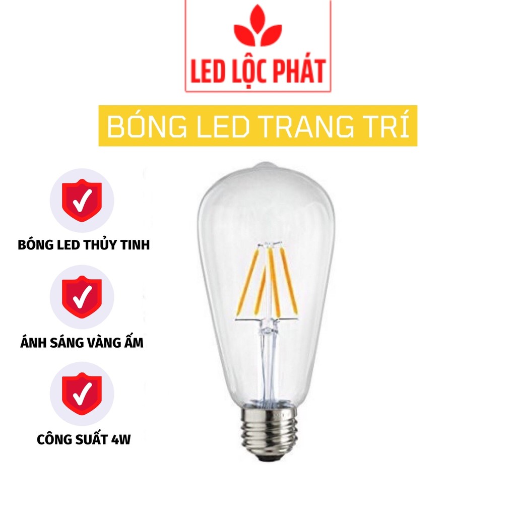Bóng led edison ST64, bóng đèn led trang trí