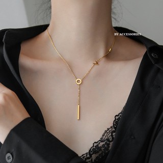 Dây chuyền titan chuỗi dài chữ LOVE không gỉ WN200910