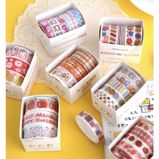 [Size 17mmx3m và 10mmx3m] Set 3 hoặc 5 cuộn băng keo trang trí paper washi tape phong cách Hàn Quốc