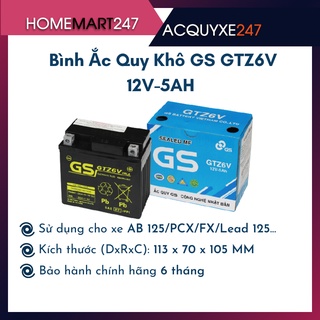 BÌNH ẮC QUY XE MÁY GS GTZ6V 12V-5AH