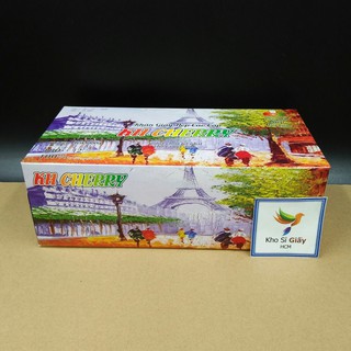 KHĂN GIẤY HỘP CAO CẤP 180 TỜ KH CHERRY - Giấy lụa loại 1