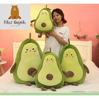 Gấu Bông Quả Bơ Siêu Ngộ Nghĩnh - Gối Ôm Bơ Quà Tặng Cho Bé, Vải Nhung Mềm Mịn Co Giãn 4 Chiều Kích Thước 35cm-110cm