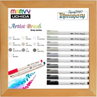 [HVVT] Bút cọ màu Marvy Artist Brush 1100 (Grey series)