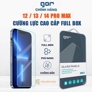 Kính cường lực Iphone 13 Pro / Iphone 14 Pro Max chính hãng GOR trong suốt full màn hình cho Iphone 13 Pro