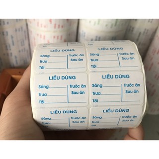 Tem chia liều dùng nhà thuốc (màu xanh - màu đen)