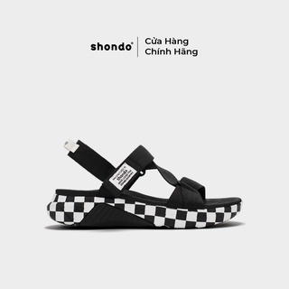 Giày Sandals SHONDO F7 Racing Đế Caro Đen F7C1010