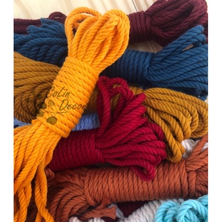 10 mét dây thừng cotton màu 3,5mm, 5mm trang trí