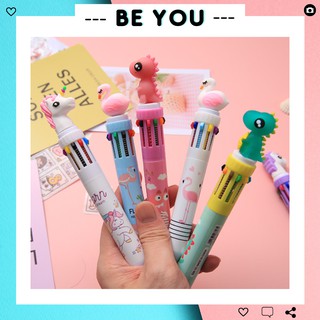 Bút Bi Nhiều Ngòi Hình Thú - Bút Bi 10 Ngòi Hình 3D Kiểu Dáng Xinh Xắn Đáng Yêu (Được Chọn Mẫu) - BEYOU