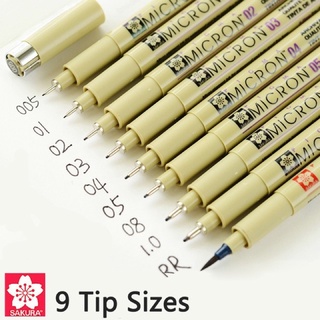Bút line Sakura Micron 0.03, 0.05, 0.1, 0.2, 0.3, 0.4, 0.5, 0.8, 1.0, Bursh
