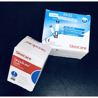 1 hộp 50 que thử Safe-Accu Sinocare + tặng 1 hộp kim chích máu (hộp 50)