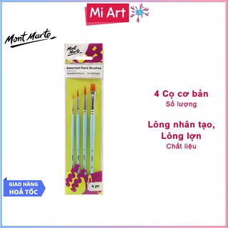Bộ 4 Cọ Vẽ Mont Marte Cơ Bản - Assorted Paint Brushes Discovery 4pc - BMHS0040