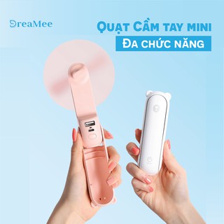 Quạt mini cầm tay đa năng 3in1 gấu bear phiên bản nâng cấp F1 - Hoạt động tới 24 giờ liên tục - Dung lượng 2000mAh