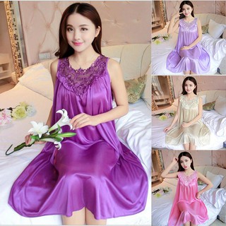 Đồ Ngủ Sexy❣️  Váy ngủ Gợi Cảm[FreeShip-Có Video Thật] ❣️ Lụa Satin Mềm Mịn Quyến Rũ (L)