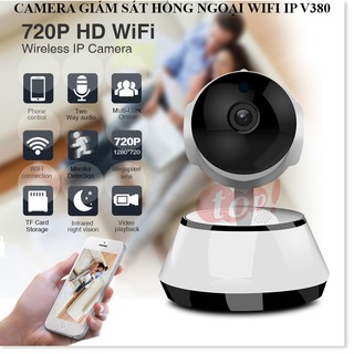 Camera Giám Sát Gia Đình V380 ✔Chính Hãng✔️ Kết nối không dây qua điện thoại, Đàm thoại 2 chiều, Xoay 360.