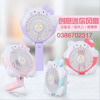 ❤️Quạt Tích Điện Mini Cầm Tay Hình Thú Cho Bé Siêu Đáng Yêu Có BH