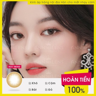 Lens Mắt ANN365 Nâu Tự Nhiên Giãn Nhỏ/ Không Giãn Có Độ Cận Loạn