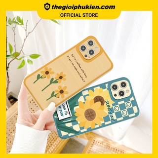 Ốp iphone - Ốp lưng iphone cạnh vuông hoa hướng dương dành cho ip 6 đến 14promax - ng233