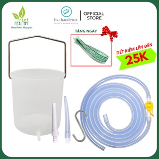[ Nhập khẩu] Bộ Ca truyền nhựa thải độc đại tràng, bình nhựa 2L truyền cà phê, dụng cụ xô truyền coffee enema dày dặn