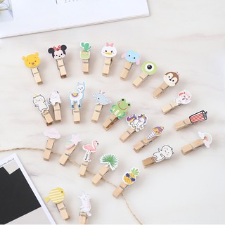 Set 10 kẹp gỗ treo ảnh hoạt hình dễ thương DTOnline