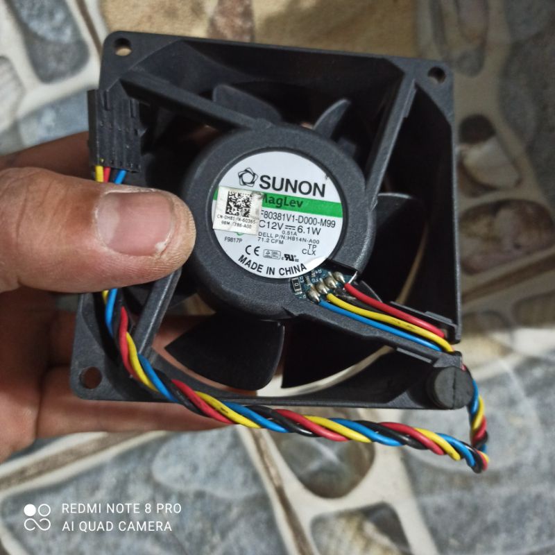Quạt Sunon vuông 8cm 12v 0.5A 1A đến 3A tháo máy chủ chạy em gió mạnh