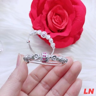 VÒNG TAY KÈM QUẢ NẶNG CHO BÉ YÊU- LẮC TAY TRẺ CON BẠC