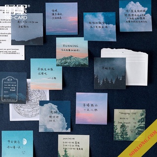 Bộ 60 tờ Ghi chú note kiêm Giấy dán trang trí phong cảnh thiên nhiên Tuệ Minh
