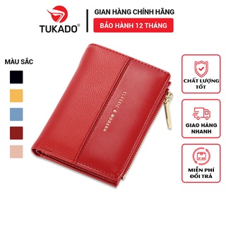 Ví Nữ Ngắn Mini Cầm Tay Chính Hãng TAILIAN Gấp 2 Nhỏ Gọn Phong Cách Hàn Quốc Da Cao Cấp Cực Đẹp Giá Rẻ TL09 - Tukado