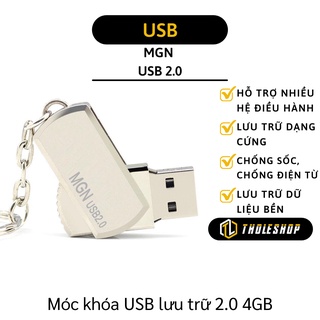 USB MGN 2.0 - Móc Khóa USB 2.0 4GB Nhỏ Gọn, Vỏ Kim Loại Chống Sốc, Chống Nước 7624