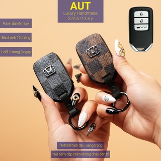 Bao da chìa khóa Honda Crv Hrv City Civic Accord 3 nút bấm LV handmade H3 AD