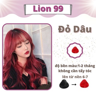 Thuốc nhuộm tóc màu ĐỎ DÂU nhuộm tóc nữ tại nhà tặng kèm oxy găng tay mũ ủ