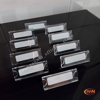 Combo 10 bảng tên nhân viên mica kích thước 70x25mm - Bảng tên nam châm ba viên