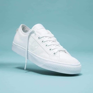 Giày Adidas Nizza Chính Hãng FREESHIP Adidas Nữ Nizza Ba Lá All White - Giày Vải Thể Thao Nam Nữ - Simple Sneaker