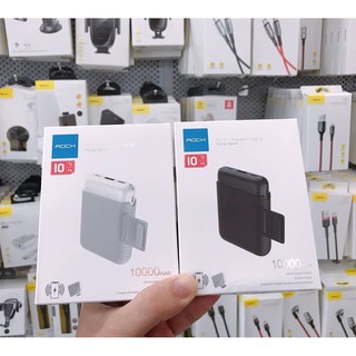 (Chính hãng Rock)Pin sạc dự phòng P51 mini QC3.0 kiêm sạc không dây nhanh kèm bọc silicon dung lượng 10k