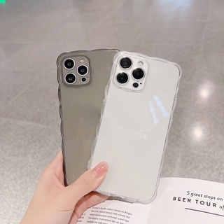 Ốp Điện Thoại Trong Suốt Viền Gợn Sóng Cho IPhone 7 / 8 SE 2020 7P / 8Plus X XS XR 11 12 13 Mini Pro Max