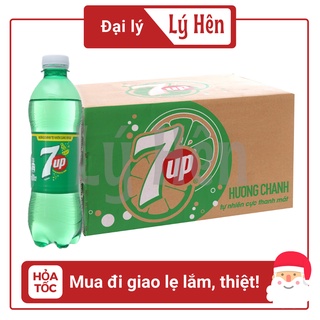 Nước Ngọt Có Gas 7UP - Seven Up vị Chanh Soft Drink Chai Nhựa PEP 390ml Date Luôn Mới