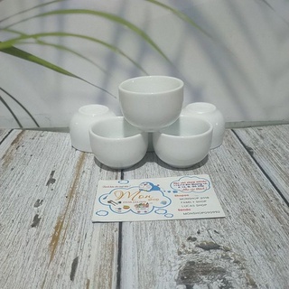 <Video SP> Chung trà sứ trắng bầu nhỏ 5*3,5cm (Giá sẽ rẻ khi KH mua từ 3c)
